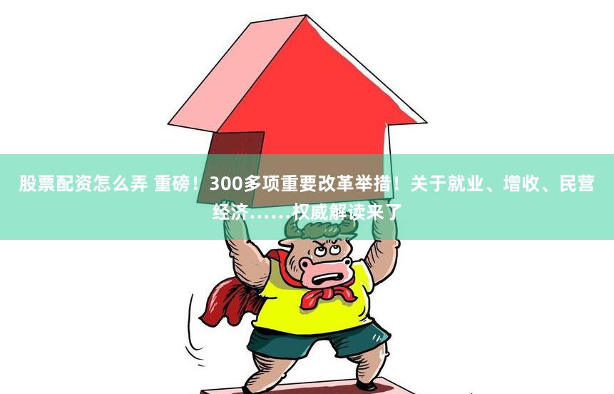 股票配资怎么弄 重磅！300多项重要改革举措！关于就业、增收、民营经济……权威解读来了