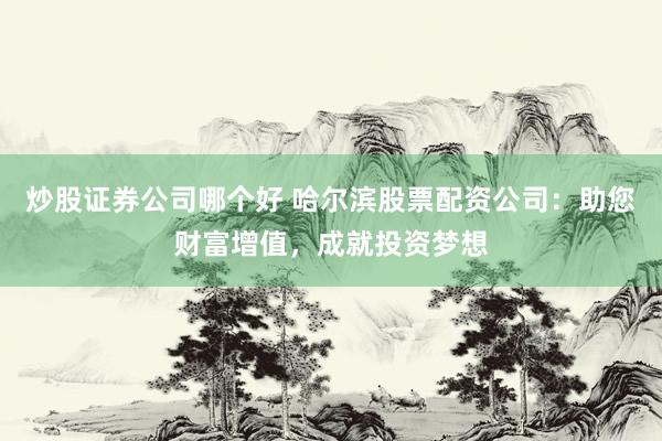 炒股证券公司哪个好 哈尔滨股票配资公司：助您财富增值，成就投资梦想